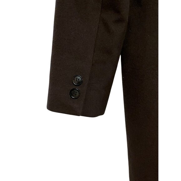 Vintage Mens Cashmere Blend Overcoat L Coat Jacket Single Breasted Neutral - Picture 5 of 10